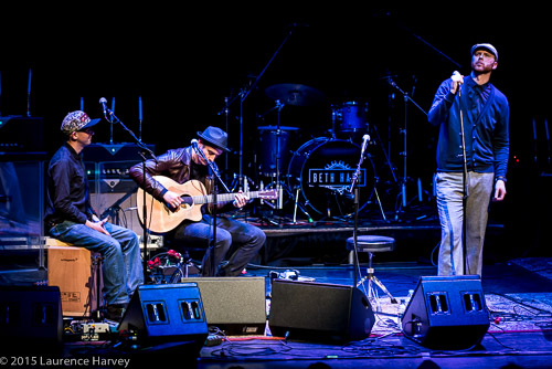 Support artist Miles Graham & his band on stage at The Barbican Centre