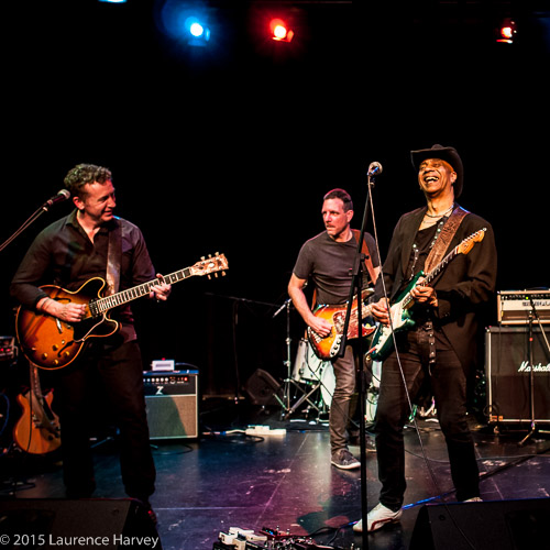 Marcus Malone & his band on stage at The Limelight Theatre