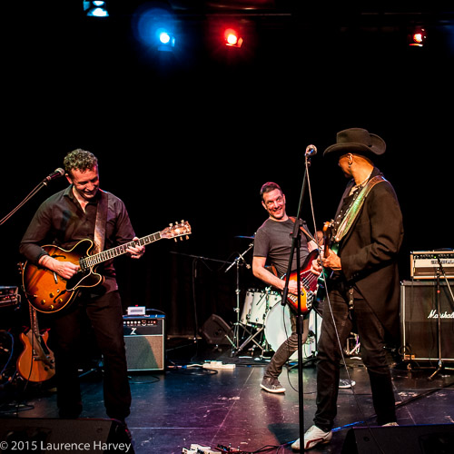 Marcus Malone & his band on stage at The Limelight Theatre