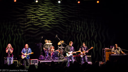 Walter Trout & his band on stage at The O2 Forum with special guest (& son) Jon Trout and guest vocalist Andrew Elt
