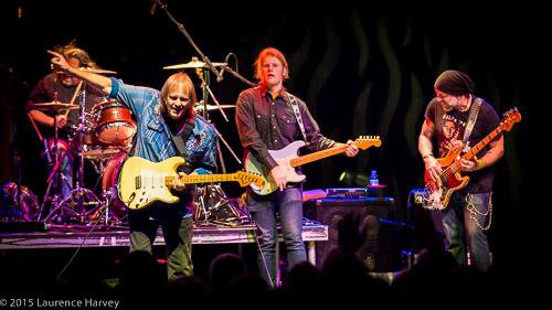Walter Trout & his band on stage at The O2 Forum with special guest (& son) Jon Trout