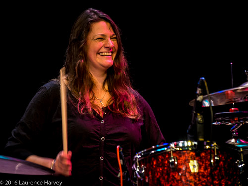 Donna Peters on drums