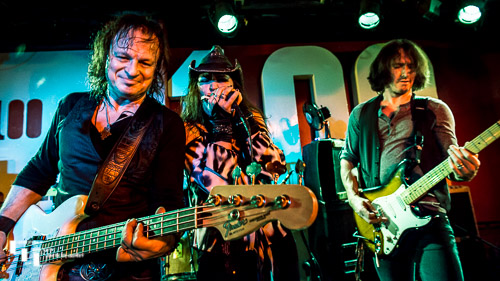 Al Collinson on bass, Stacie Collins on vocals & harmonica, Jon Sudbury on guitar