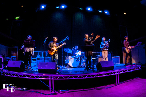 Saiichi Sugiyama & his band on stage at Cranleigh Arts Centre