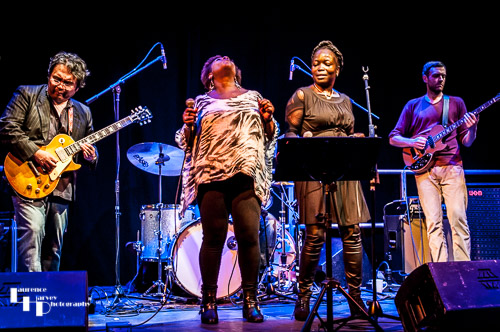 Saiichi Sugiyama & his band on stage at Cranleigh Arts Centre