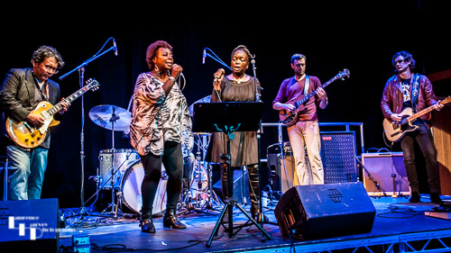 Saiichi Sugiyama & his band on stage at Cranleigh Arts Centre