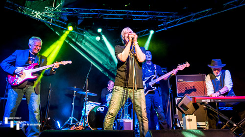 Storm Warning on stage at  at the Bucks Blues Fest