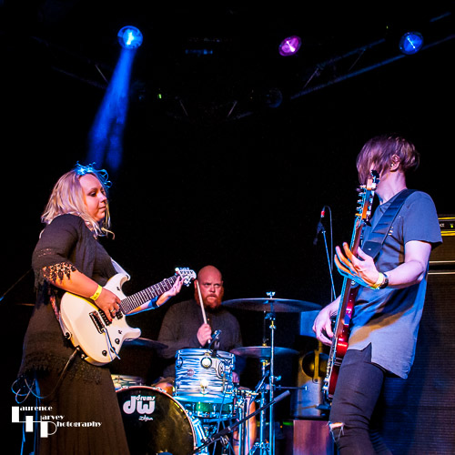 Chantel McGregor & her band on stage at the Bucks Blues Fest
