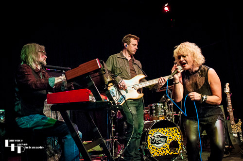 Rebecca Downes & her band on stage at The Limelight Theatre