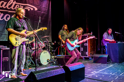 Walter Trout with his band & guest, Innes Sibun, on stage at Harpenden Public Halls