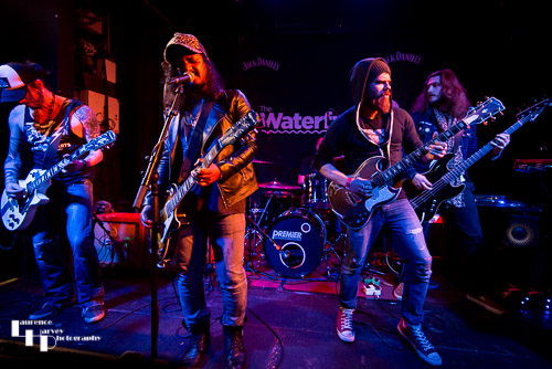 Gorilla Riot on stage at The Waterfront