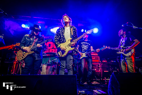 Lance Lopez, Quinn Sullivan, Gary Hoey & Eric Gales on guitars for the finale