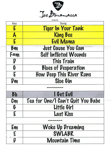 Set list