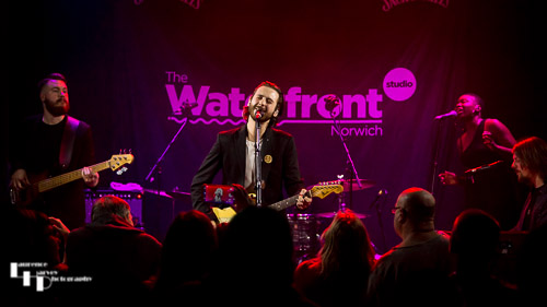 Laurence Jones & his band on stage at The Waterfront
