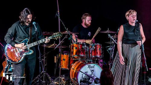 Laura Castle on vocals, Nathan Pickett on guitar & Aaron Oakley on drums