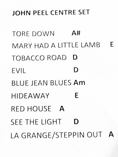 Set list