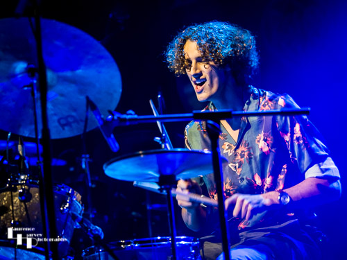Finn McAuley on drums