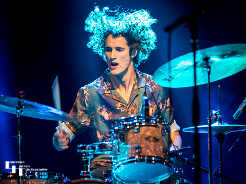 Finn McAuley on drums