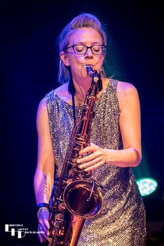 Liz Mitchell on sax