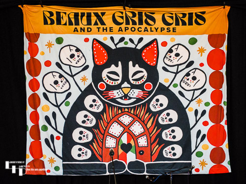 Beaux Gris Gris & The Apocalypse stage backdrop