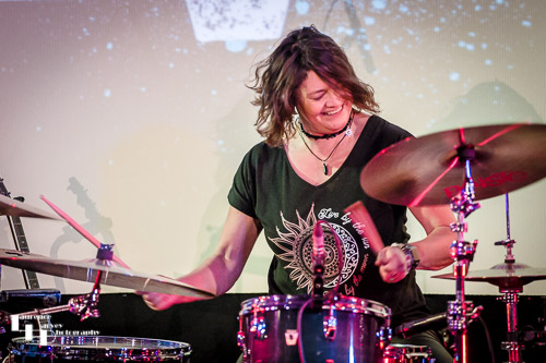 Donna Peters on drums