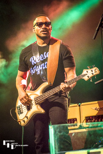 Calvin Turner on bass guitar