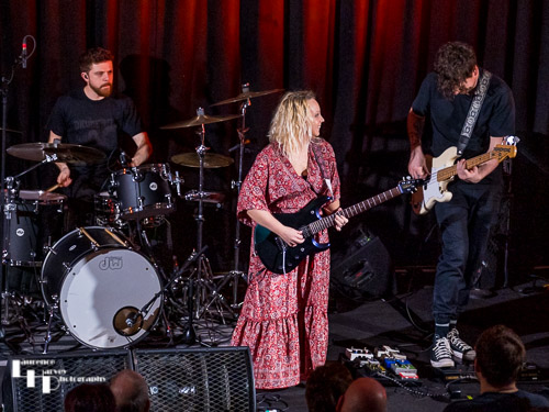 Chantel McGregor & her band on stage at The John Peel Centre