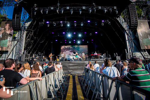 Elles Bailey & her band on stage at High Lodge, Thetford Forest