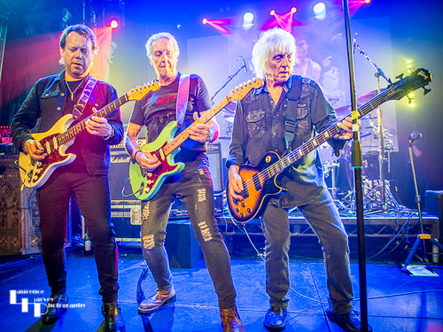 Steve Overland on vocals & guitar, Jim Kirkpatrick on guitar, Merv Goldsworthy on bass