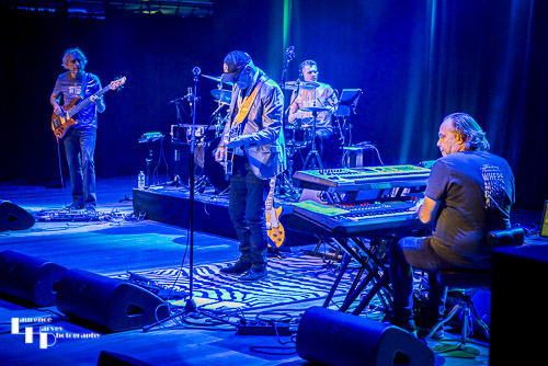 Jan Akkerman & his band on stage at The Apex