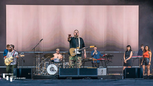 Rag 'n' Bone Man & his band on stage at High Lodge, Thetford Forest