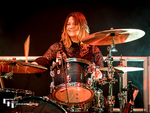Donna Peters on drums