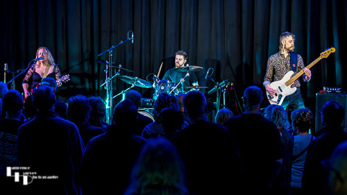 Chantel McGregor & her band on stage at The John Peel Centre