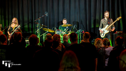 Chantel McGregor & her band on stage at The John Peel Centre