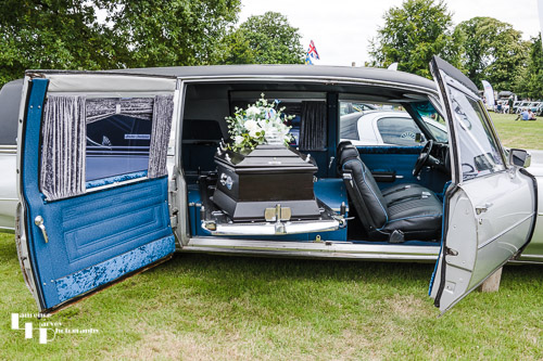 American hearse with rotating table for coffin