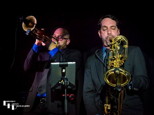 Mark Levron on trumpet &
Travis Blotsky on sax