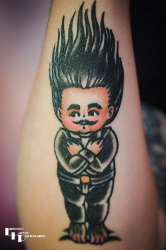Greta Valenti's arm tattoo