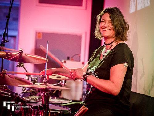 Donna Peters on drums