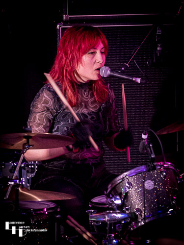 Caroline Helbert on drums