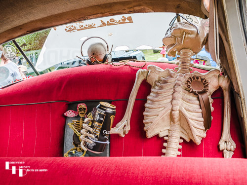 Skeleton on the back seat